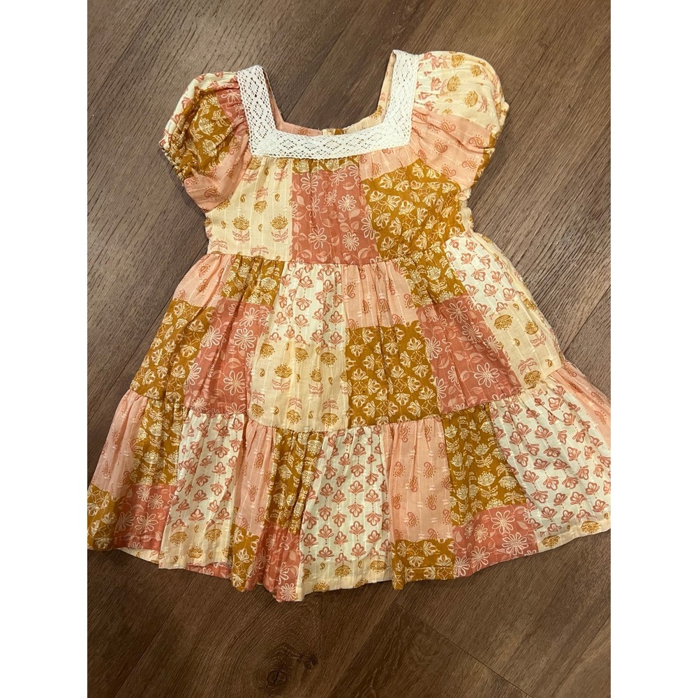 Haute Hippie Kids Style Girls Patchwork Tiered Dress 4T